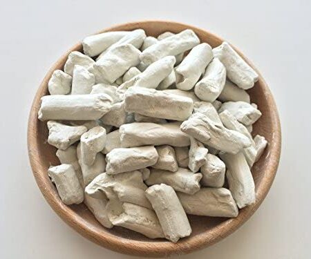 WHITE Pressed Clay edible chunks (lump) natural for eating (food), 8 oz (230 g)